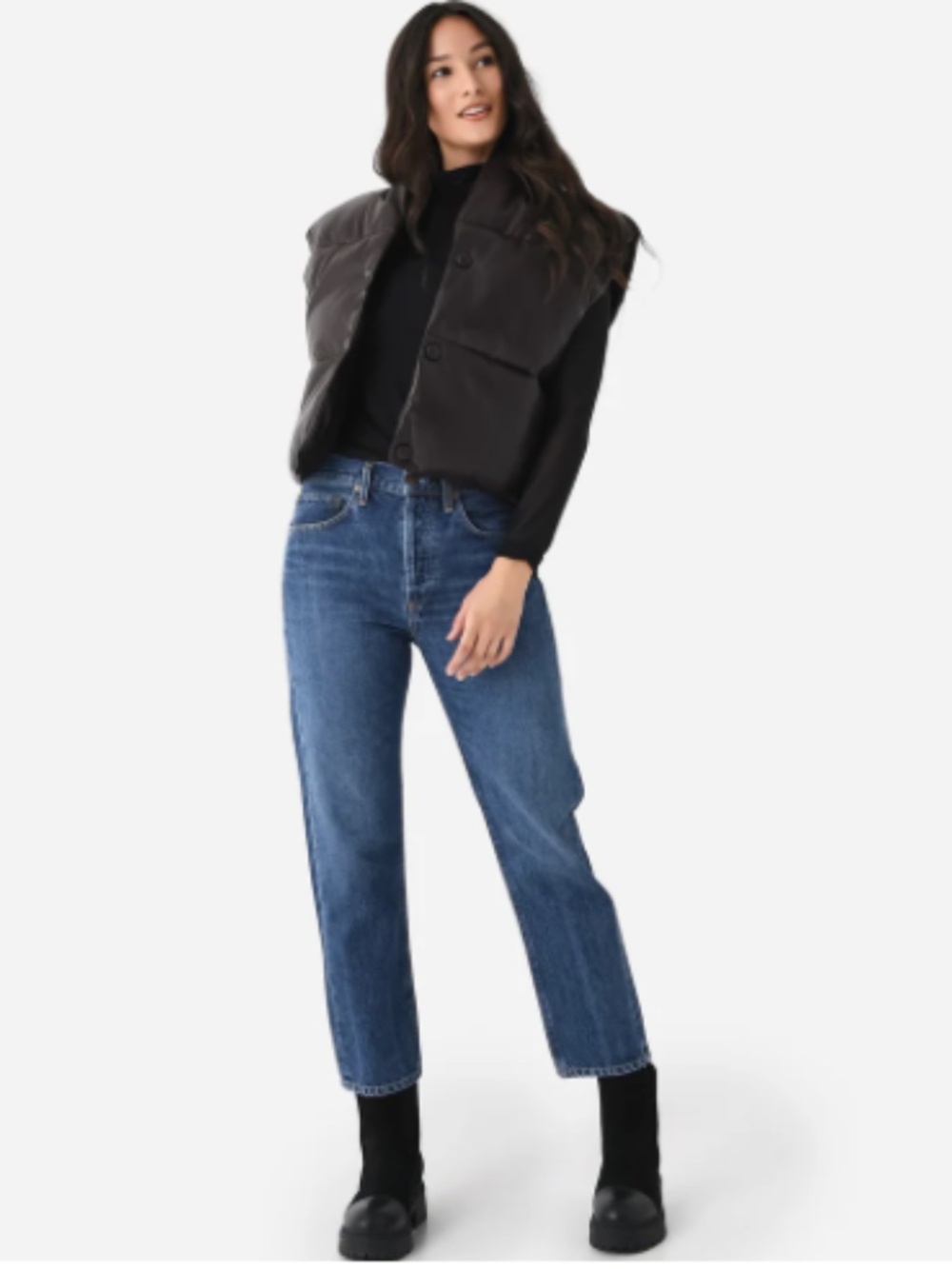Agolde Parker Straight Jeans Size 23 Denim Cropped (K)